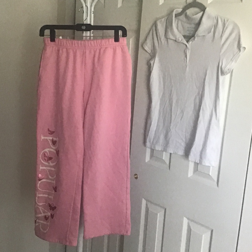 Wicked popular pink graphic sweats with free polo tee